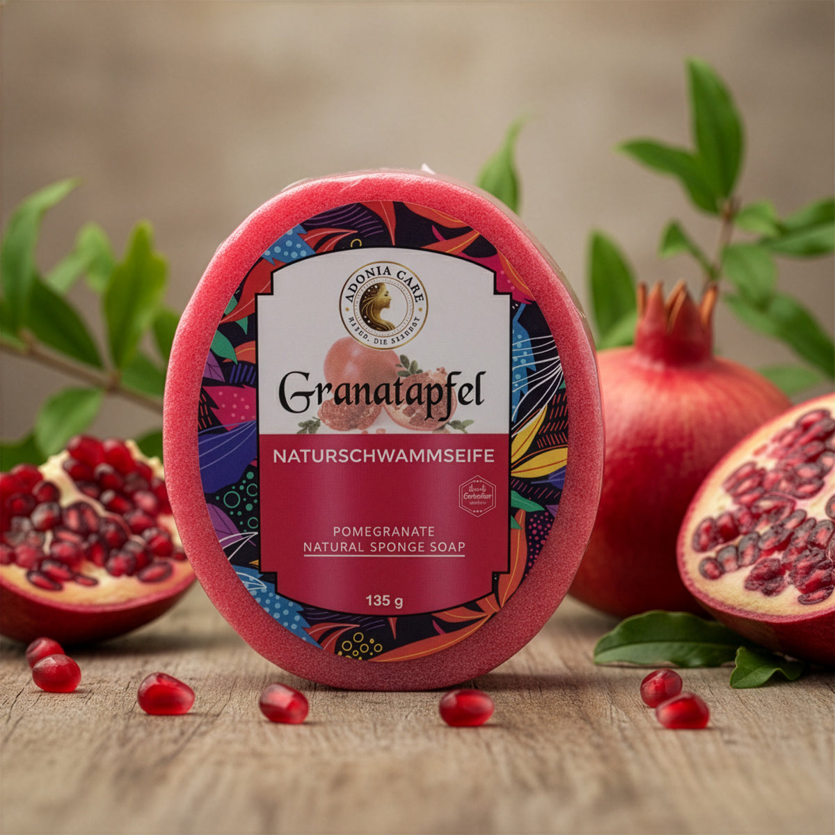Granatapfel Naturschwammseife von Adonia Care – Ansicht 6