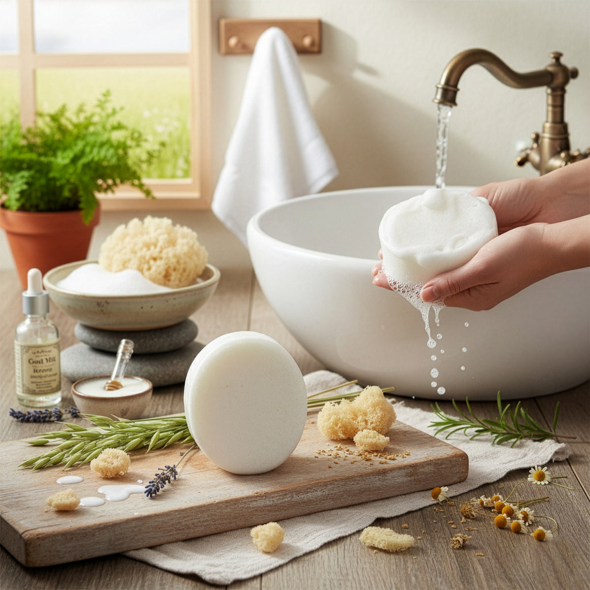 Ziegenmilch Naturschwammseife von Adonia Care – Ansicht 8