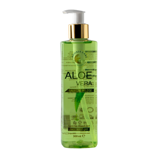 Adonia Care Aloe Vera Gesichts Wasch Gel (300 ml) – milde Reinigung für frisches Hautgefühl