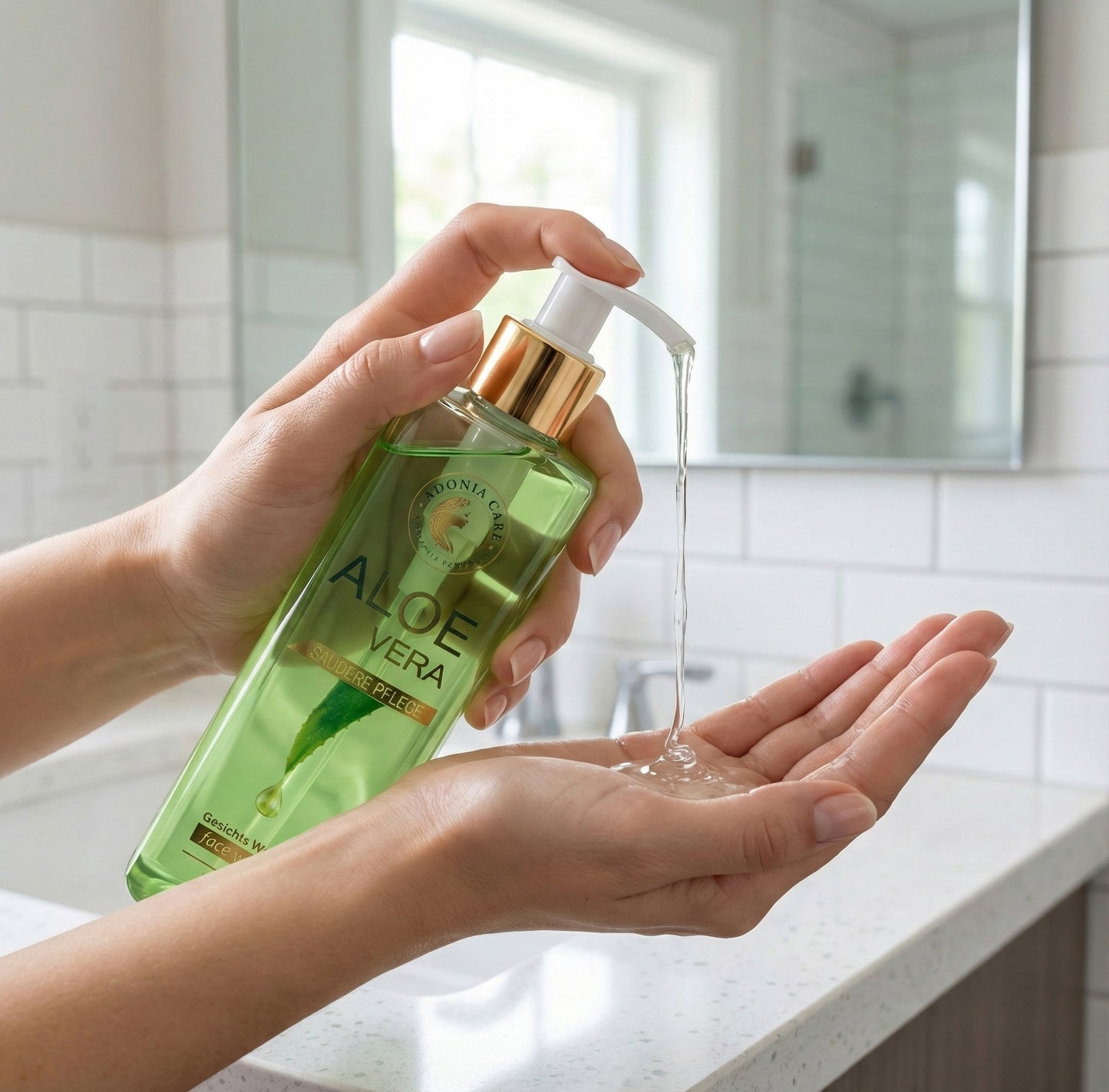 Adonia Care Aloe Vera Gesichts Wasch Gel (300 ml) – milde Reinigung für frisches Hautgefühl