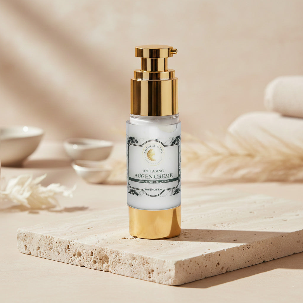 Adonia Care Anti-Aging Augencreme – Hochwirksame Pflege für die Augenpartie – 30 ml mit 3-fach Hyaluron, Peptiden & Baobab-Öl