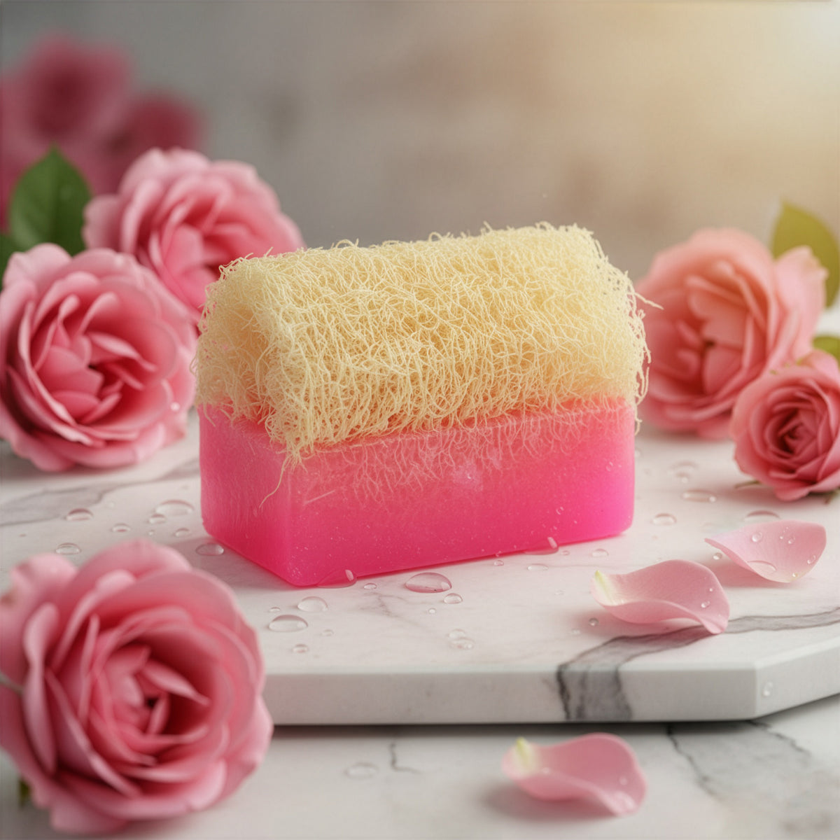 Rosenseife mit Kürbiskernfasern von Adonia Care – Ansicht 4