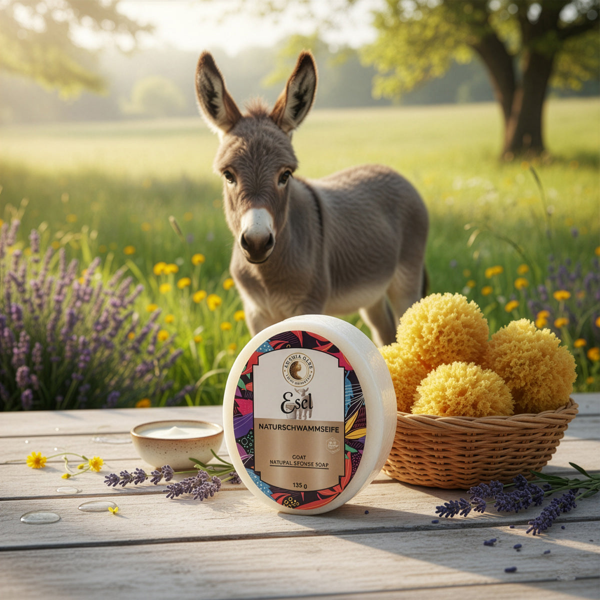 Eselsmilch Naturschwammseife von Adonia Care – Ansicht 4