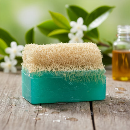 Teebaumseife mit Kürbisfasern (Peeling-Effekt) – Produktfoto