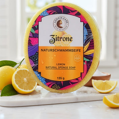 Zitronenschwammseife – Frische Pflege mit Luffa & Honig Adonia Care 🌿 – Produktfoto